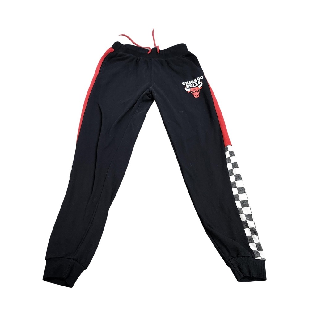 Chicago Bulls Pants Mens Small Black Red NBA Basketball Ultra Game Joggers